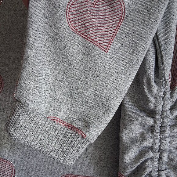 Kiss & Fly Gray with Hearts 3/4 Sleeve Top Women's Size XL - Picture 7 of 12